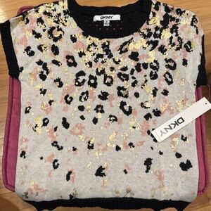 DKNY Girls Short Sleeve Sweater, 6